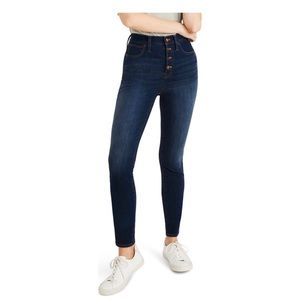 Madewell dark blue button-fly cropped denim